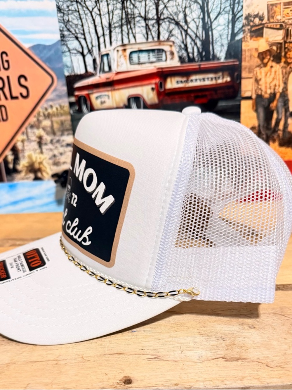 OTTO White Trucker Hat with Rebel Mom print - Picture 3 of 3